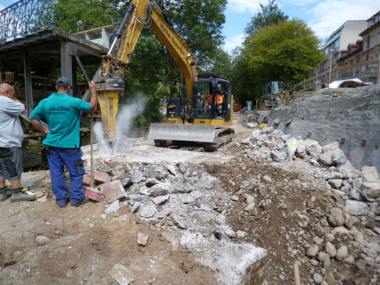 Erneuerung Widerlager Süd des Mariensteges in Freiburg