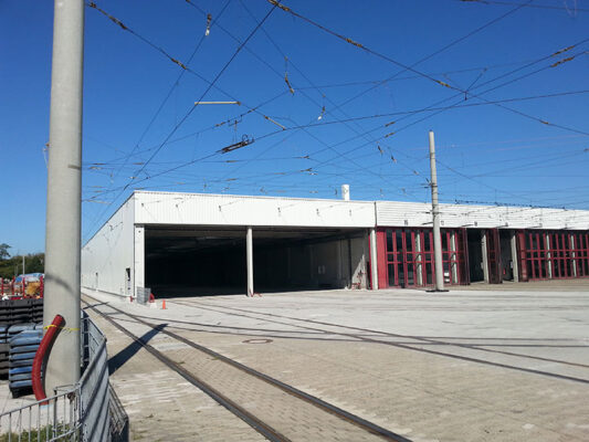 VAG Freiburg Neubau einer Straßenbahnabstellhalle