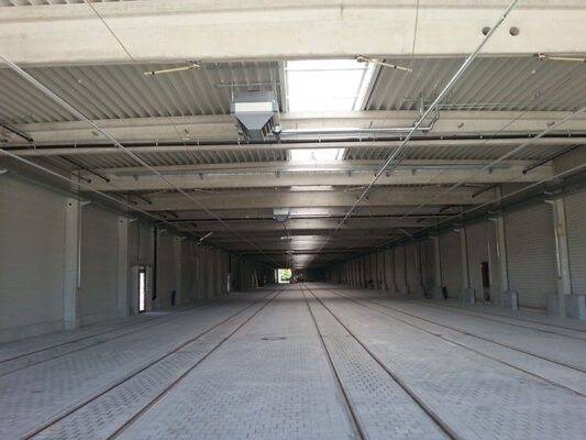 VAG Freiburg Neubau einer Straßenbahnabstellhalle
