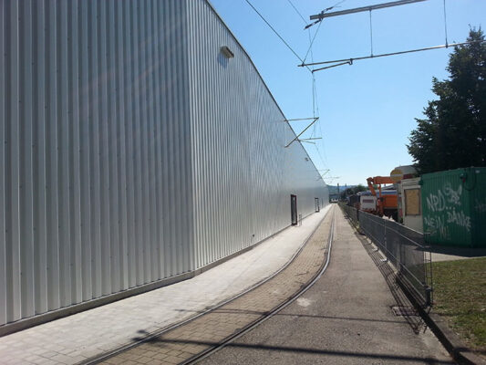 VAG Freiburg Neubau einer Straßenbahnabstellhalle